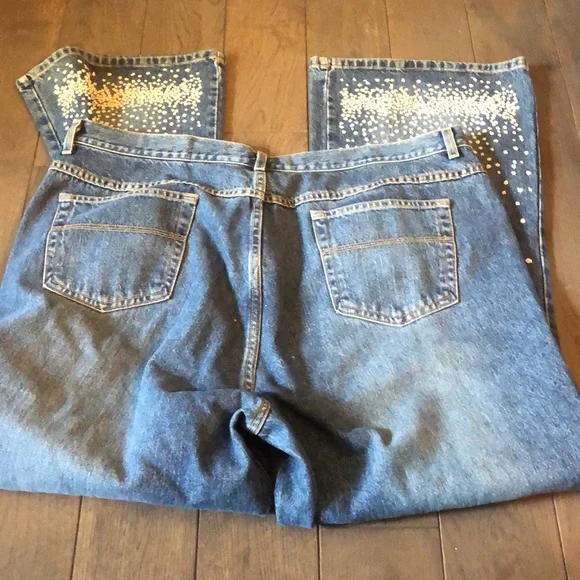 EUC 🔮Y2K Vintage Lane Bryant Embellished Flare Jeans - Picture 8 of 8